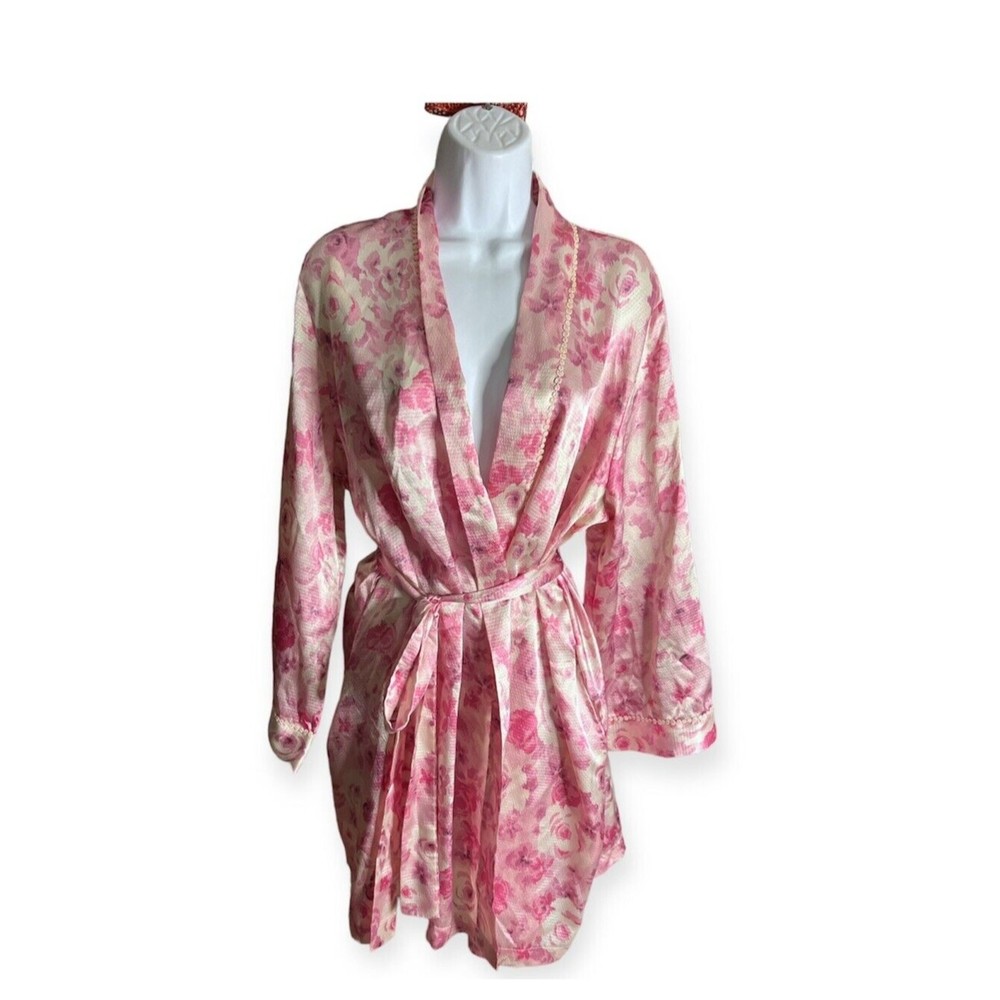 Morgan Taylor Intimates Pink Floral Robe L